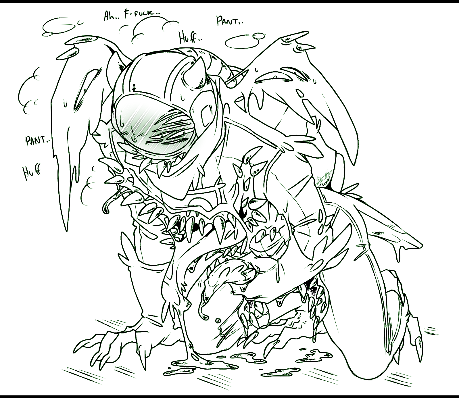 1boy, among us, blasticheart (artist), impostor (among us), jerking, jerking off, jerkingoff, male, masturbating, masturbation, monster, monster boy, monsterfucker, penis, tentacle penis
