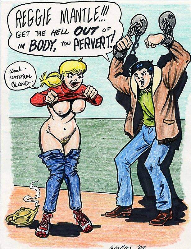 1boy 1girls 2000 adam_walters archie_comics betty_cooper body_swap chained_to_wall clothed_male_nude_female exhibitionism female genie_lamp human human_only light-skinned_female light-skinned_male light_skin male nipples nude nude_female reggie_mantle rule_63 shirt_lift tebra