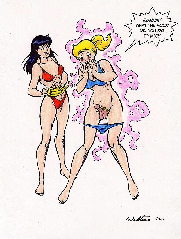 1futa 1girls 2000 adam_walters archie_comics balls betty_and_veronica betty_cooper blonde_hair breasts cleavage cock_transformation curvy erection female female_to_futa futa_sans_pussy futa_with_female futanari futanari_transformation futanarization gender_transformation genie_lamp human human_only intersex large_breasts light-skinned_female light-skinned_futanari light_skin panties penis penis_out penis_transformation surprised tebra transformation veronica_lodge