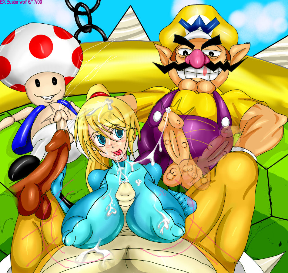 bowser ex_buster_wolf female interspecies mario_(series) metroid nintendo samus_aran straight_hair super_smash_bros. toad_(mario) wario zero_suit