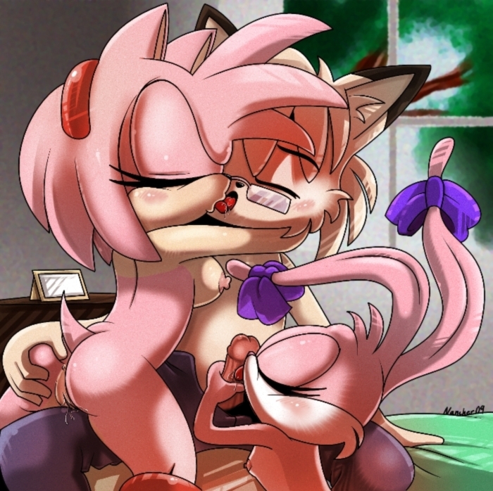 2009 2girls amy_rose anthro babs_bunny breasts canine crossover female fur furry glasses handjob hedgehog male mammal multiple_girls nancher nipples penis pietro_the_wolf pussy rabbit sonic_(series) sonic_the_hedgehog_(series) straight tiny_toon_adventures uncensored warner_brothers wolf