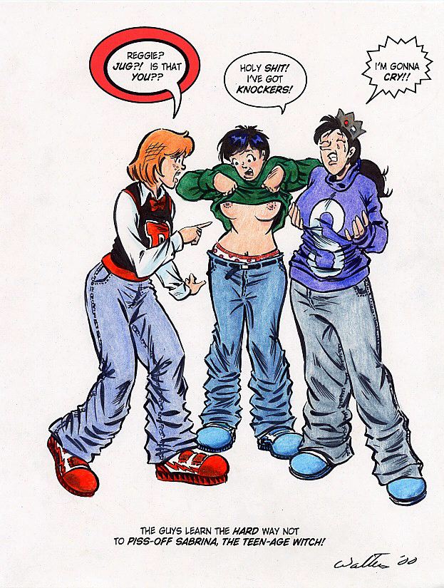 2000 3girls adam_walters angie_andrews archie_andrews archie_comics female female_only gender_transformation genderswap_(mtf) human human_only jughead_jones light-skinned_female light_skin multiple_girls reggie_mantle regina_mantle rule_63 sabrina_the_teenage_witch tebra