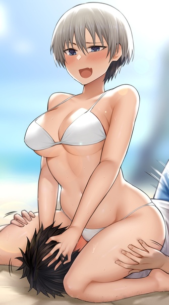 1girls, big breasts, breasts, female, licking pussy, oral, pussy, sakurai shinichi, tagme, uzaki hana, uzaki-chan wa asobitai!