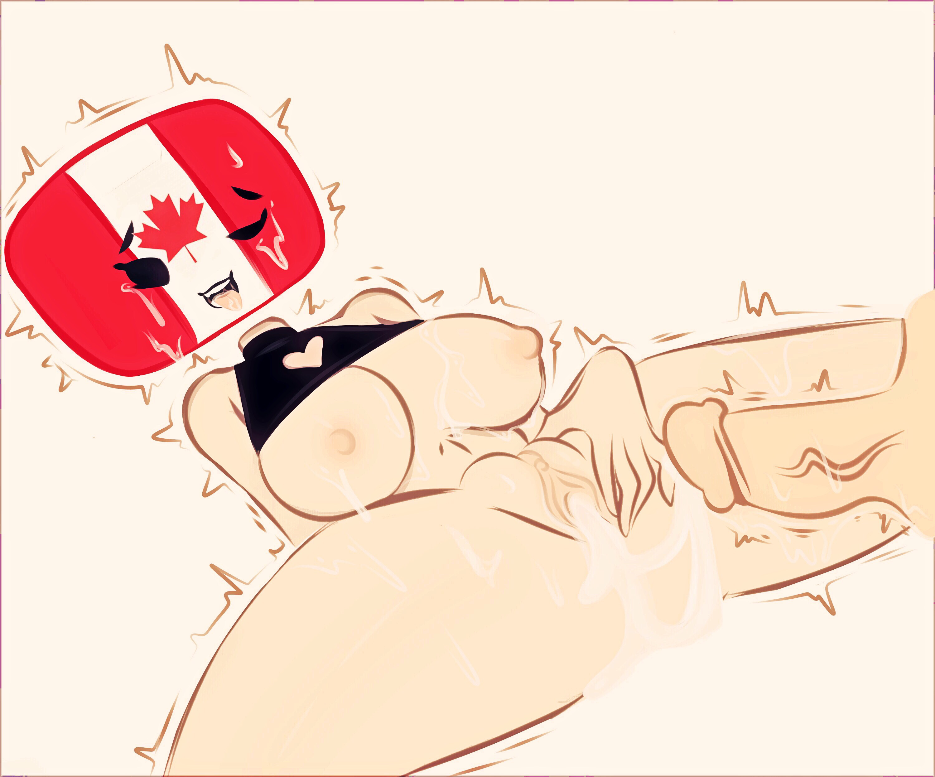 1boy, 1girls, after sex, after vaginal, big breasts, breasts, canada (countryhumans), canadian flag, countryhumans, countryhumans girl, cum, cum in pussy, cum inside, cum on breasts, female, flawsy, looking pleasured, male, partners, partners fucking, pussy, sex, shaking, straight, straight sex, tagme, thick thighs, tongue, tongue out, united states of america (countryhumans)