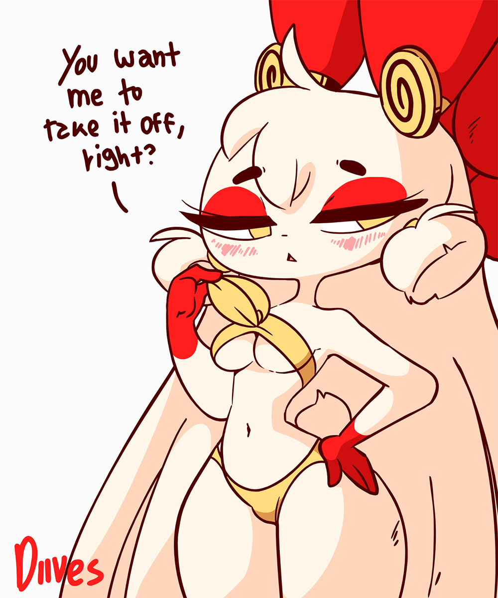 :<, blush, breasts, bunny tail, diives, female, furry, miantiao, navel, panties, tagme, thighs, white background, xingzuo temple, yellow eyes, yellow panties