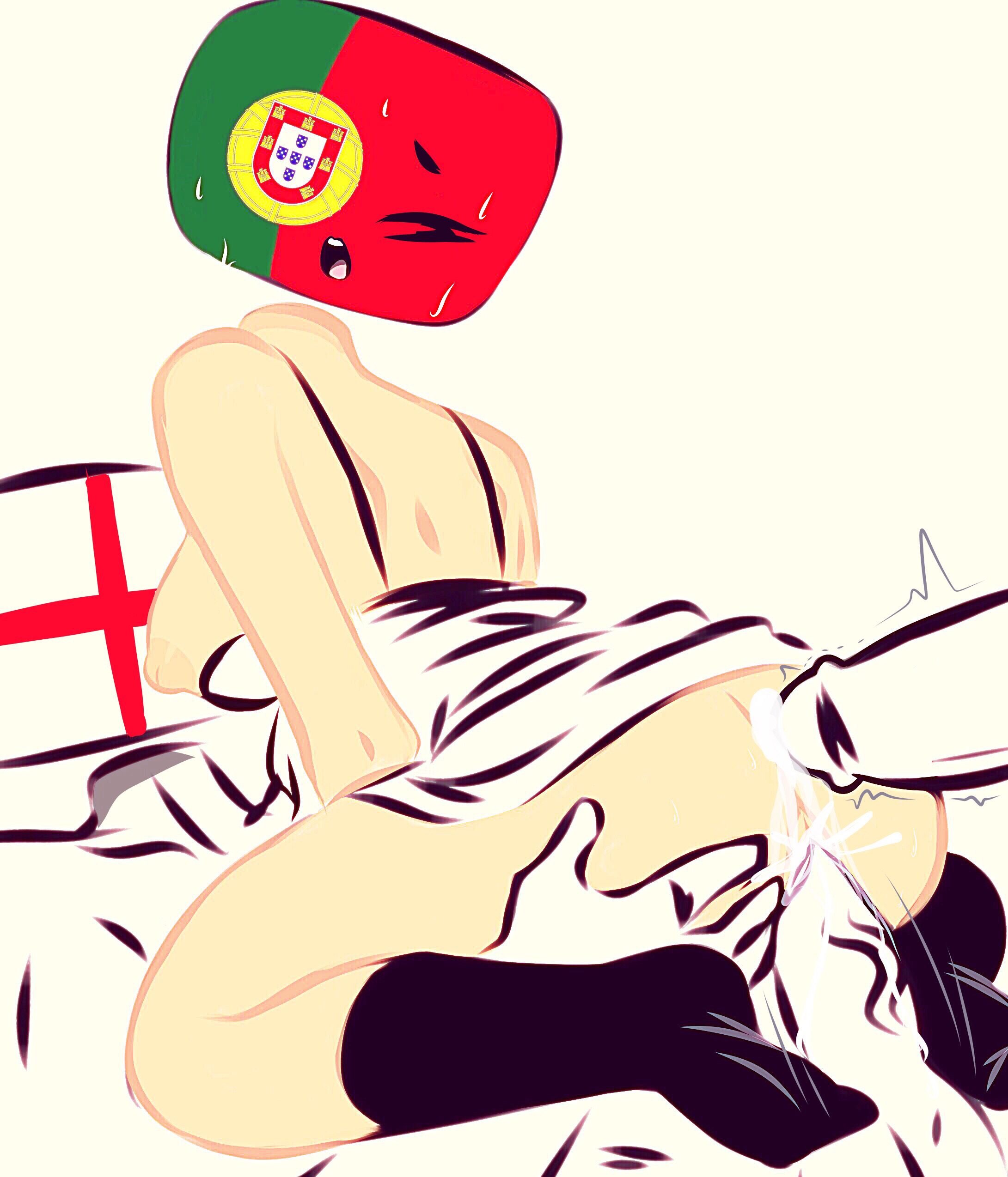 1girls, 2boys, after anal, after sex, ahe gao, anal creampie, anon, ass, ass grab, balls, big penis, black socks, breasts, clothed, clothed female nude male, countryhumans, countryhumans girl, cum, cum drip, cum in anus, cum in ass, cum in pussy, cum inside, cumming while penetrating, england (countryhumans), enjoying, erect nipples, erection, faceless, faceless male, female, female orgasm, flawsy, fucked from behind, gangbang, horny, horny female, light skin, light-skinned female, light-skinned male, looking back, looking pleasured, lying, lying on back, male, male penetrating, male penetrating female, muscular, muscular male, nipple bulge, nipples, one eye visible, open mouth, orgasm, orgasm face, orgy, penetration, penis, penis in pussy, pleasure face, pleasured, pleasured female, portugal (countryhumans), portuguese flag, pussy, sex, simple background, sweat, sweating, tagme, thick ass, thick thighs, thighhighs, thighs, threesome, twitch lines, uncensored, vaginal penetration, vaginal sex, white background, white dress