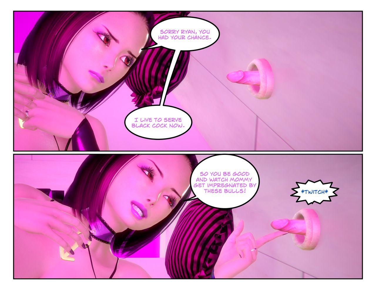 1boy, 1girls, 3d, cheating, cuckold, ellie (the spade institute), english text, faceless male, female, glory hole, honey select, illusion soft, male, penis, small penis, small penis humiliation, text, votum