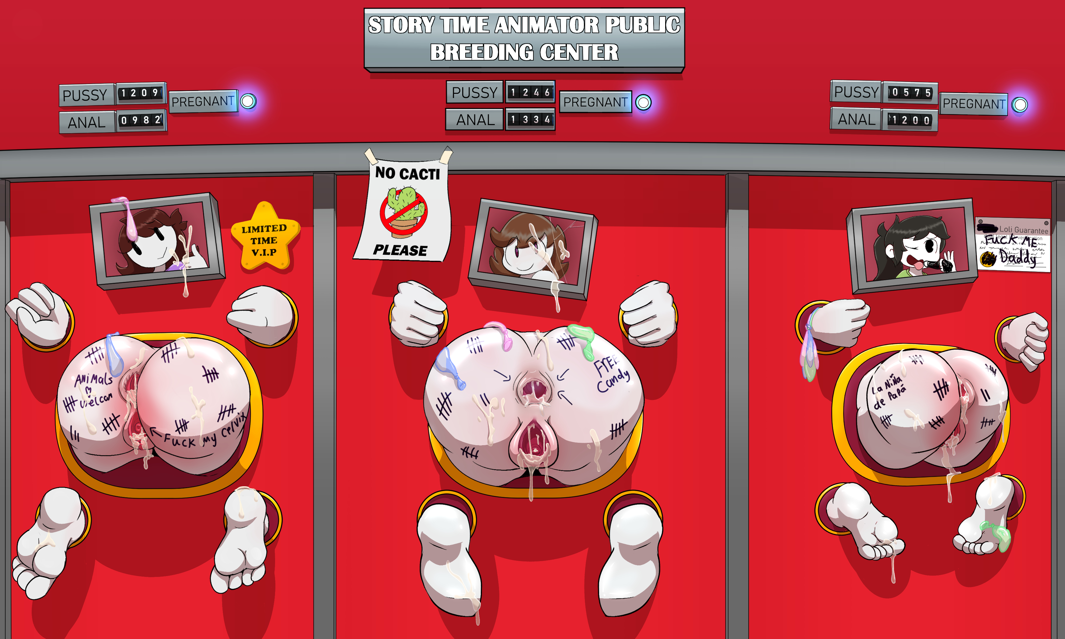 3girls, alternate version available, anus, ass, brown hair, color, cum, cum in ass, cum in pussy, cum inside, feet, fellatio gesture, female, female only, glory wall, happylikeawall, image set, jaiden, jaiden animations, moderatelyashamed, multiple females, multiple girls, naked, nude, perla (scribblejuice), picture frame, pussy, scribblejuice, stuck in wall, tally marks, text, used condom, wall, white skin, youtube, youtuber
