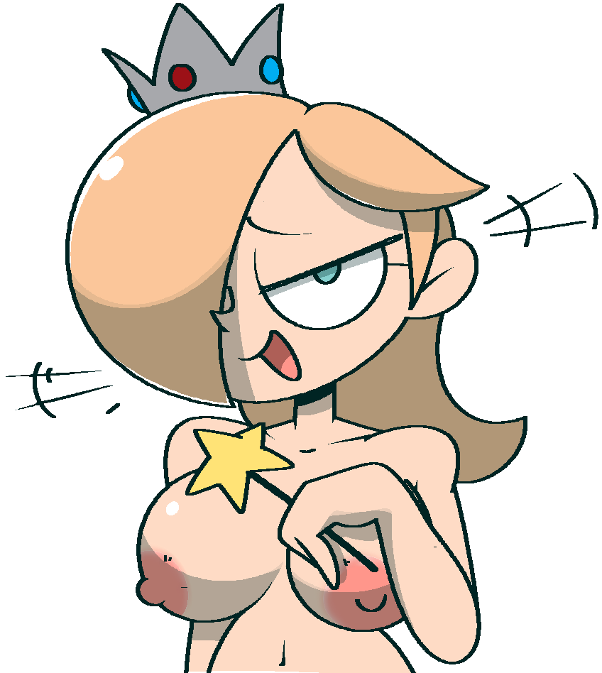 1girls bedroom_eyes big_areola big_breasts big_nipples breasts female hand_over_breasts mario_(series) nintendo nipples princess_rosalina simple_background super_mario_galaxy undressed vilepluff wand white_background