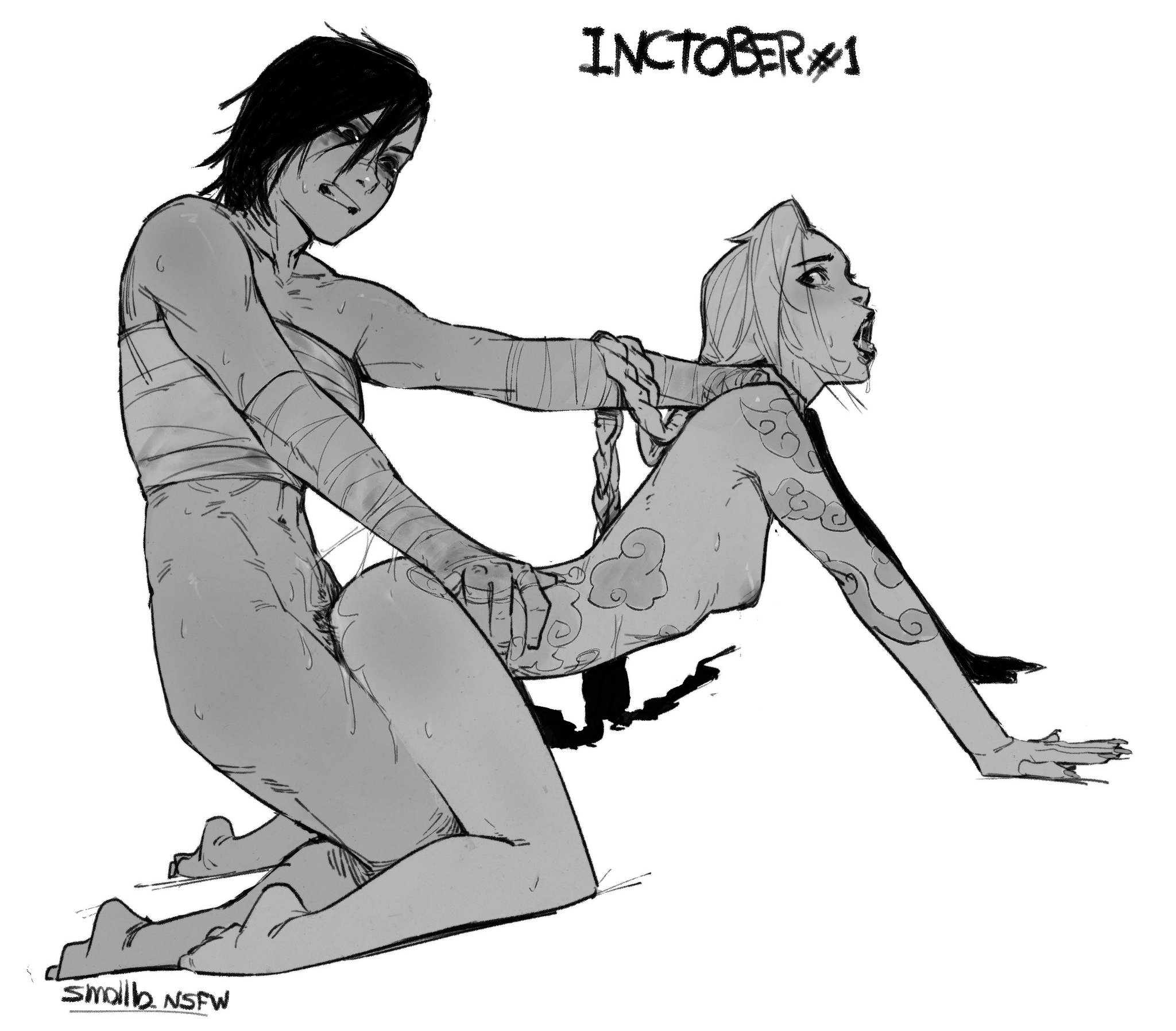 1futa, 1girls, arcane, doggy style, futa on female, futa with female, futanari, incest, jinx (arcane), jinx (league of legends), league of legends, sisters, smollb nsfw, vi (league of legends)