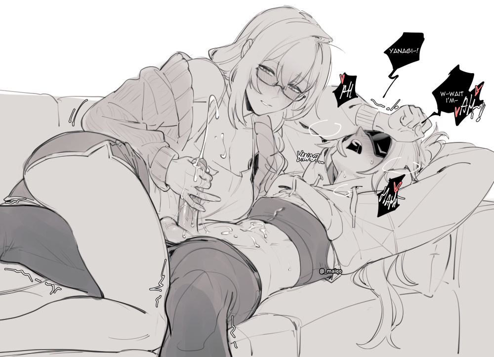 1futa, 1girls, cum on body, futa on female, futa with female, futanari, handjob, maiqo, orgasm, trans woman, trigger (zenless zone zero), tsukishiro yanagi, zenless zone zero