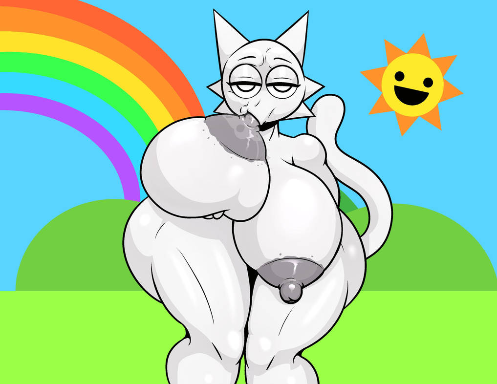 big breasts, breast sucking, cat, cat ears, furry, huge ass, huge breasts, hyper breasts, ipskrimson, mr. sun (sprunki), self breast sucking, sexy, sprunki, sucking nipples, tagme, thick, wenda (sprunki)