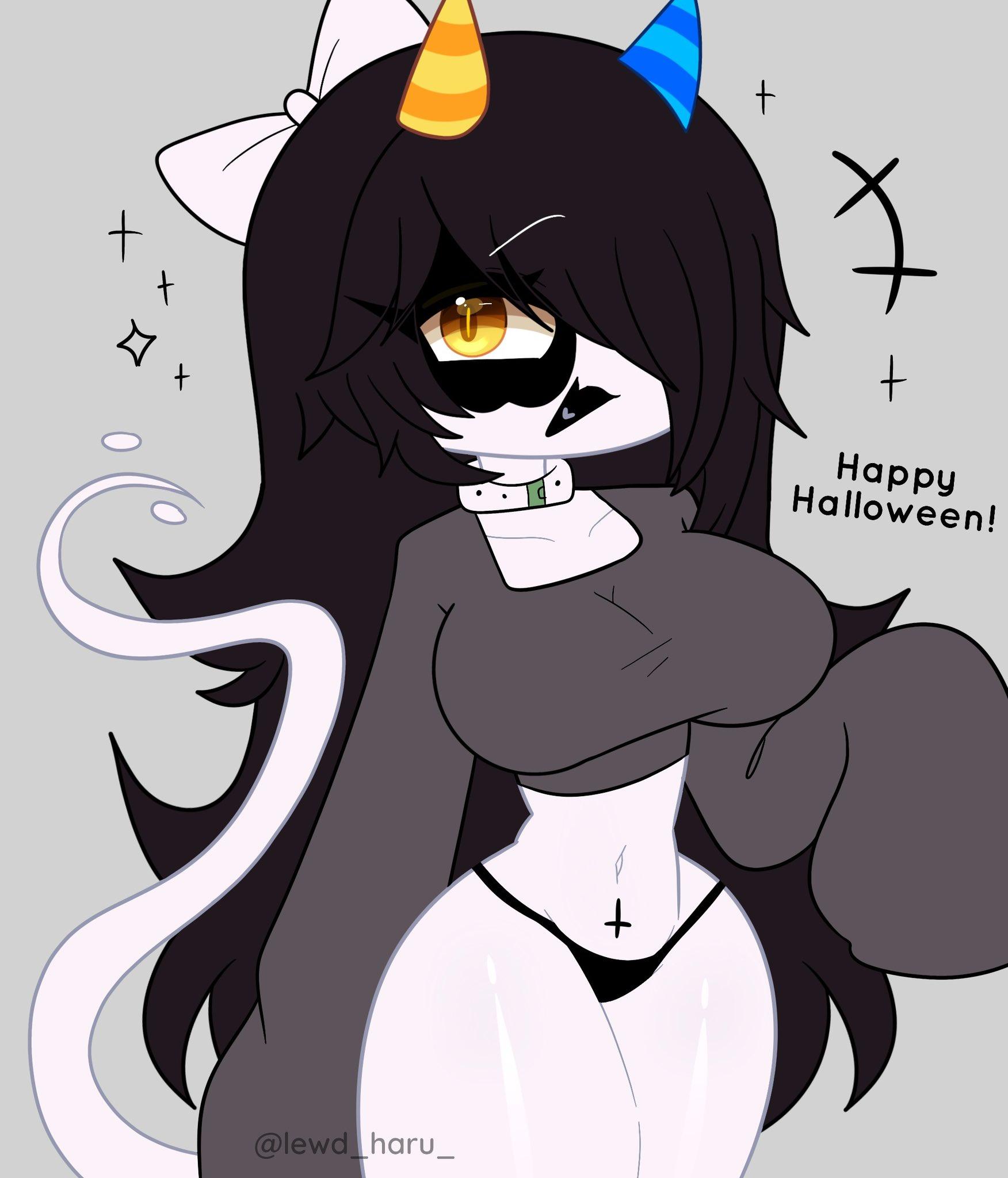 big breasts, breasts, gacha, gacha club, gacha life, ghost, ghost girl, lewd haru (artist), luna (lewd haru )