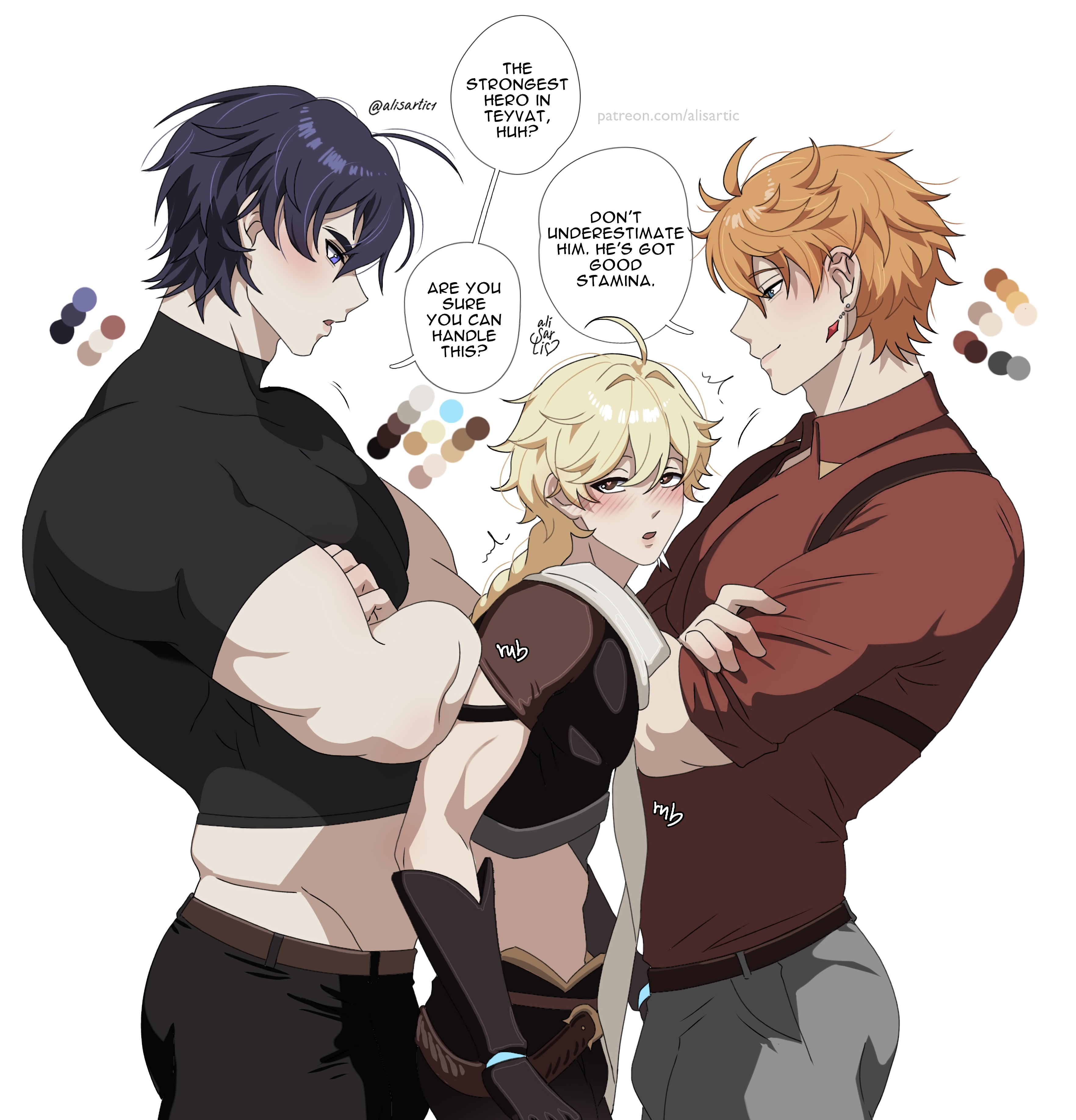 3boys, aether (genshin impact), alisartic1, anal penetration, anal sex, bed, before anal, before and after, before sex, blush, childe (genshin impact), double penetration, gay, gay sex, genshin impact, heart, heart symbol, looking pleasured, moaning, precum, precum drip, tagme, tartaglia (genshin impact), threesome, used condom, used condoms, valeriy (genshin impact), yaoi