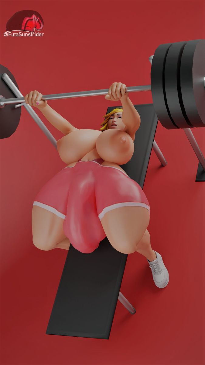 1futa 3d big_breasts big_penis blonde_hair bulge epic_games fortnite futa_only futanari futasunstrider hyper hyper_bulge hyper_penis hyper_testicles solo sunninsfw sunny_(sunninsfw) thick_thighs workout