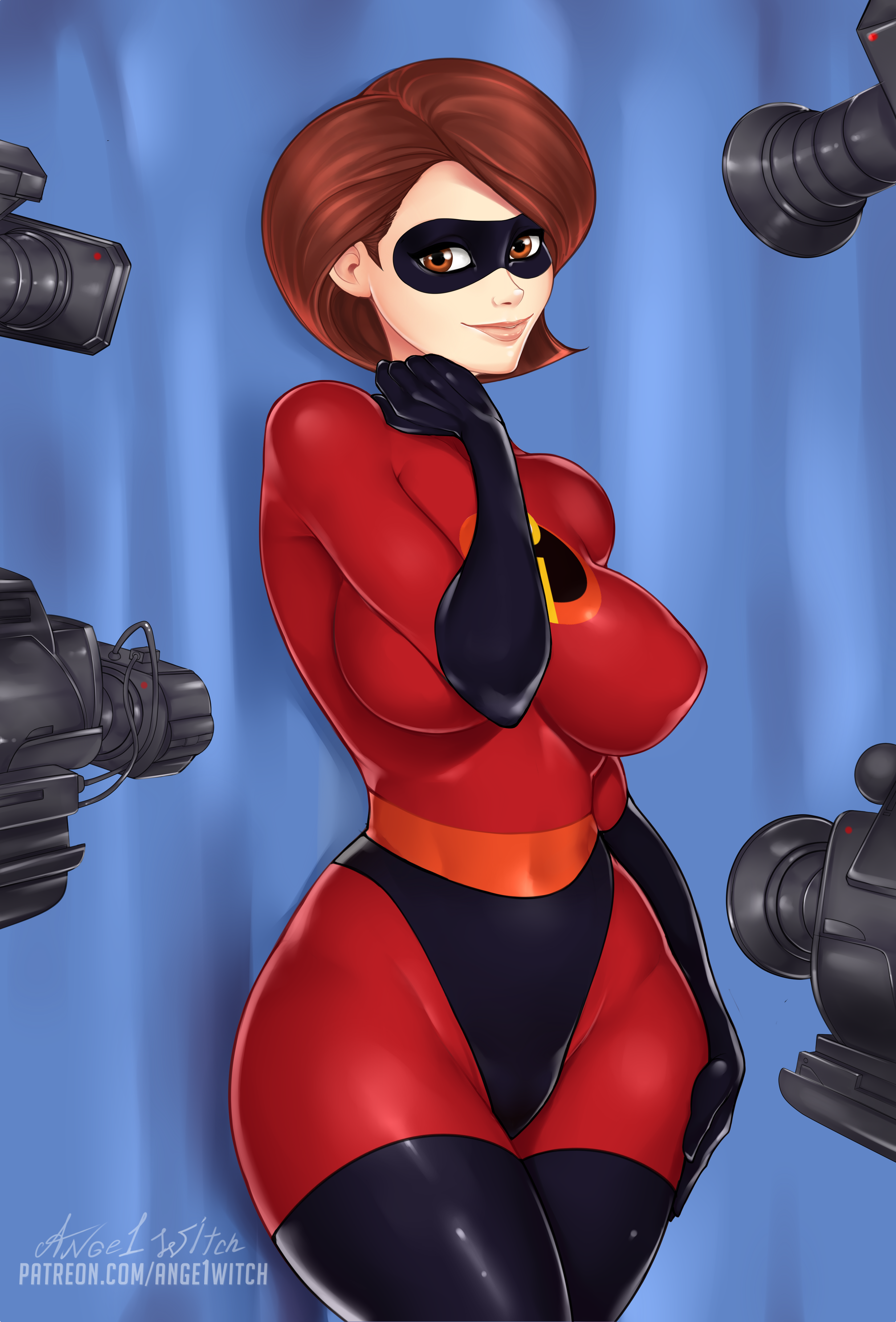1girls, ange1witch, armwear, big breasts, bodysuit, breasts, clothing, disney, elastigirl, eyewear, female, female focus, female only, footwear, full lips, handwear, helen parr, large breasts, legwear, light skin, light-skinned female, mask, mature female, pixar, short hair, slim waist, smooth skin, superheroine, tagme, the incredibles, thick thighs, variant set, wide hips