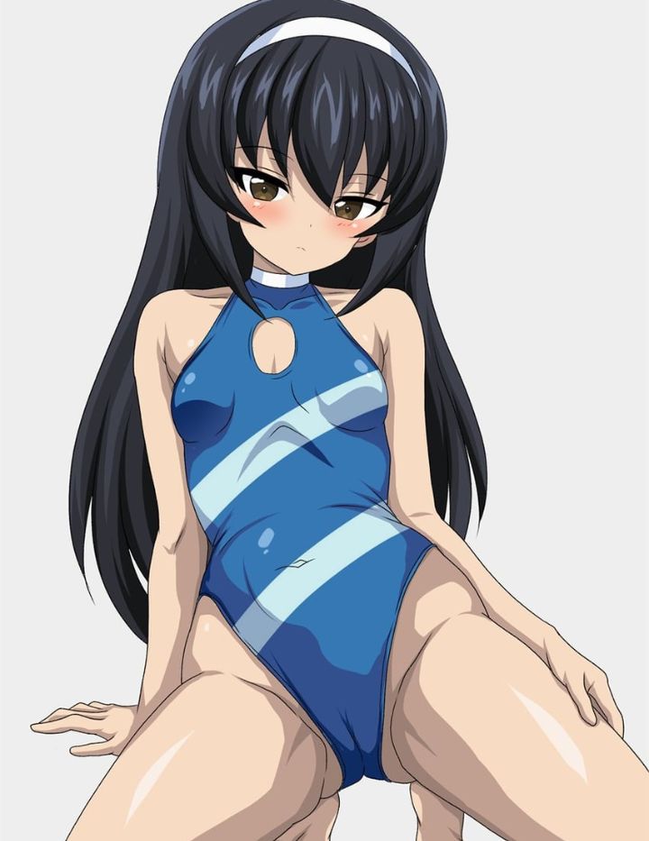 bathing_suit black_hair breasts pussy_through_clothing reizei_mako