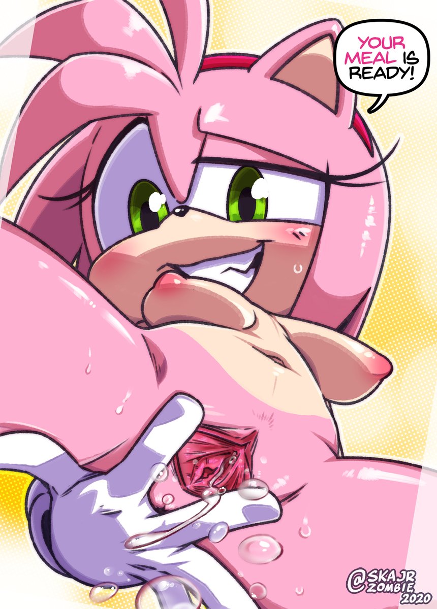 amy_rose anthro blush bodily_fluids breasts clothing english_text eulipotyphlan female footwear genital_fluids genitals gloves green_eyes handwear hedgehog hi_res looking_at_viewer low-angle_view mammal mostly_nude navel nipples pink_body pussy pussy_juice pussy_juice_drip pussy_towards_viewer skajrzombie smile smiling_at_viewer solo sonic_(series) sonic_the_hedgehog_(series) spread_legs spread_pussy spreading text video_games worm's-eye_view