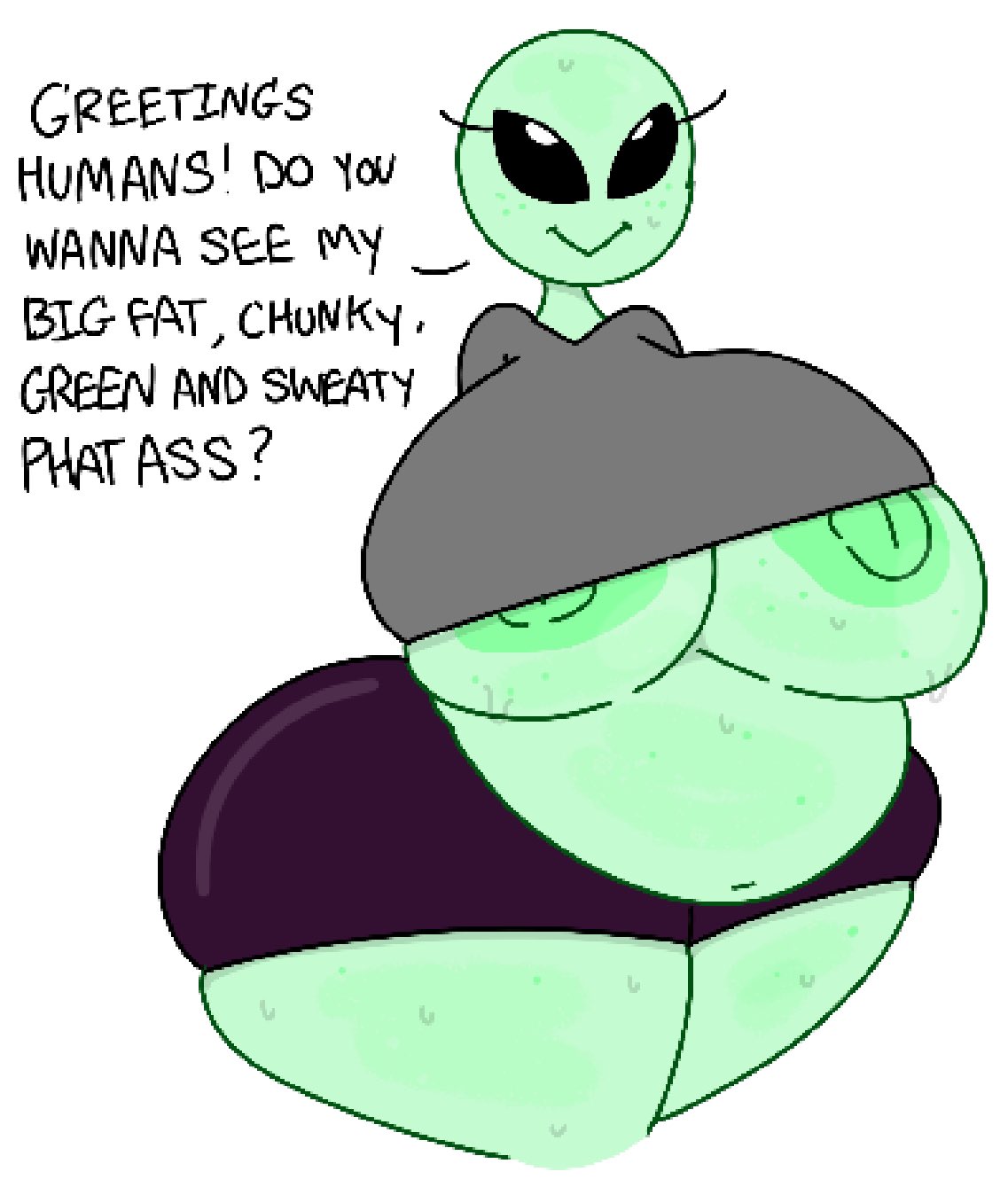 alien american_mythology bbw classic_alien fat female_only grey_alien hyper_ass hyper_breasts monster_girl mythology north_american_mythology public_domain roswell_grey shortstack sweat sweaty tagme theslashfive thick_thighs urban_legend