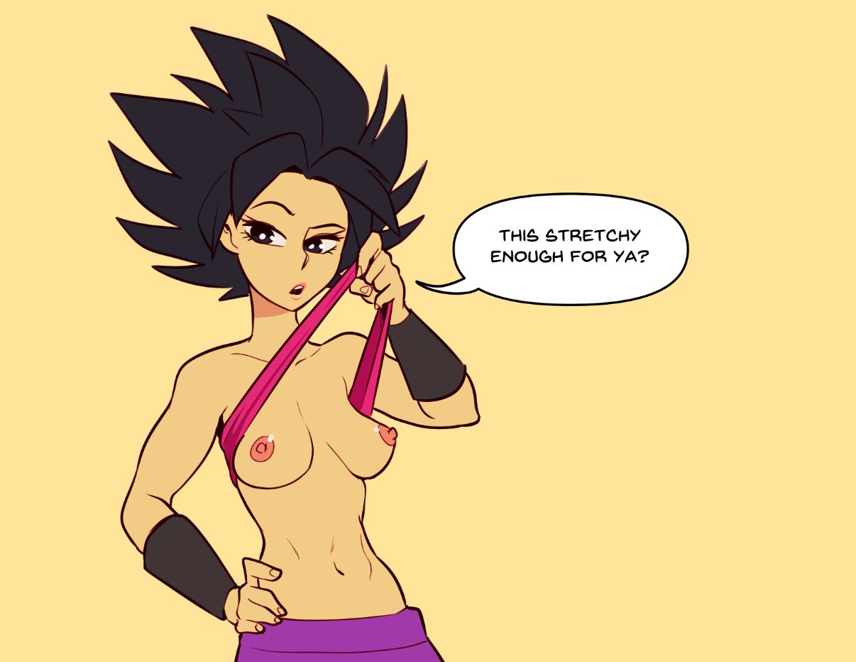 1girls black_eyes black_hair breasts casual casual_nudity caulifla dragon_ball dragon_ball_super female lifted_clothing light-skinned_female light_skin long_hair nortuet saiyan solo spiky_hair