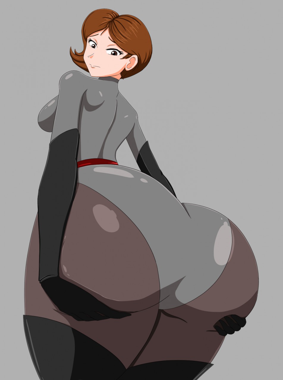 1girls alternate_costume ass big_ass breasts disney elastigirl elastigirl_(the_incredibles_2_supersuit) female female_only helen_parr huge_ass looking_at_viewer looking_back pixar smooth_skin solo spooky-gh0st the_incredibles the_incredibles_2 thick_thighs wide_hips