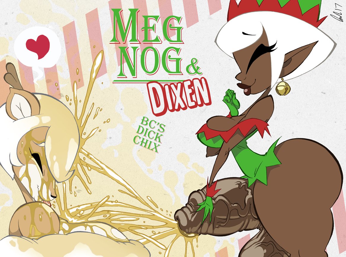 anthro, bcdickchix, bcfuta, brendancorris, cute, dark skin, dark-skinned futa, dixen (bcfuta), elf, futanari, golden shower, intersex, meg nog (bcfuta), pee, peeing, peeing on another, piss, piss soaked, pissing, pissing on another, reindeer, urinating, urinating futa, urination, urine, urine on face, urine stream