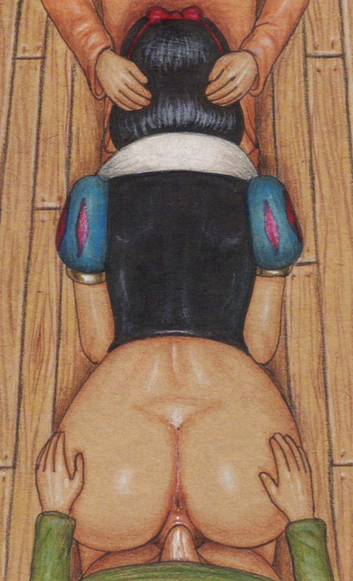 2boys, anus, ass, asshole, black hair, blowjob, deepthroat, disney, disney princess, doggy style, dwarf, edithemad, fellatio, female, group sex, implied deepthroat, implied fellatio, implied oral, male, multiple boys, multiple males, oral, partial male, princess, pussy, royalty, snow white (disney), snow white and the seven dwarfs (1937 film), spitroast, vaginal penetration