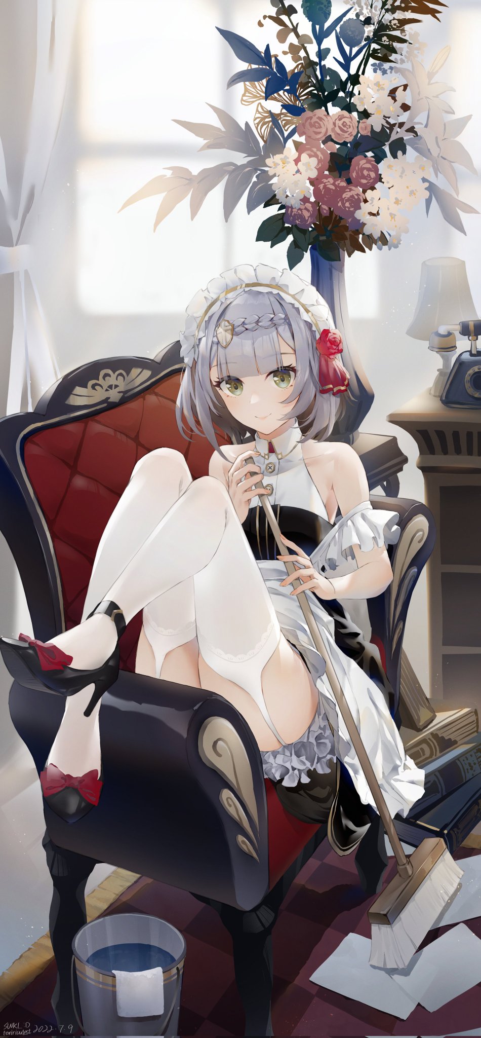 1girls, female, genshin impact, maid, noelle (genshin impact), tagme, teriricutest