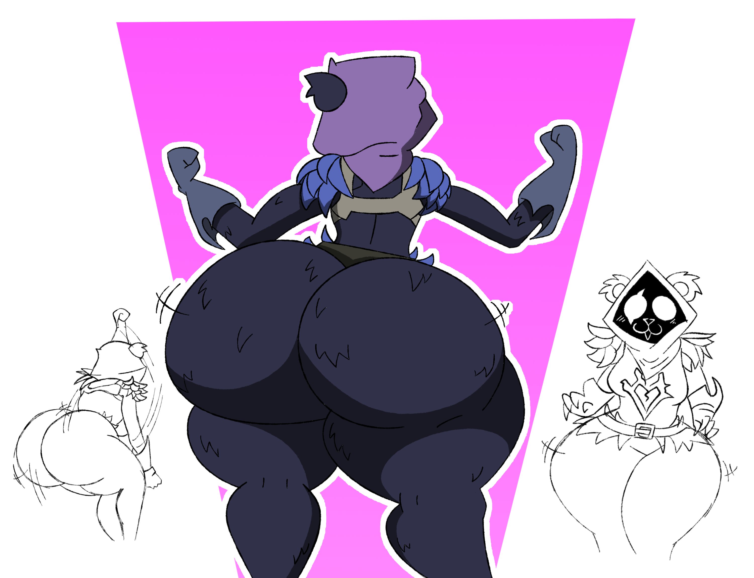 ass, big ass, bird is the word, bubble ass, bubble butt, emote, fat ass, female, glowing face, god damn, huge ass, innocent expression, nsfwfuan, purple hood, raven team leader, scar, thick thighs, wide hips