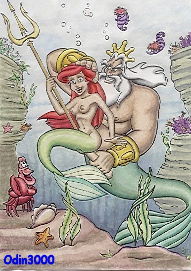 ariel crab disney father_and_daughter female incest king_triton male nipples odin3000 straight the_little_mermaid