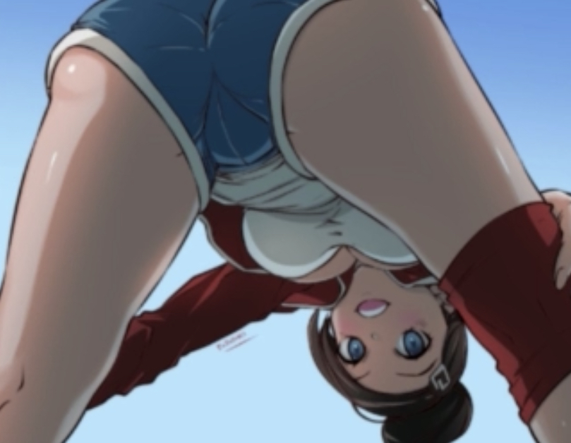 1girls, asahina aoi, breasts, danganronpa, female, female only, red jacket, shorts, solo, straight hair, tagme, thighs, underboob