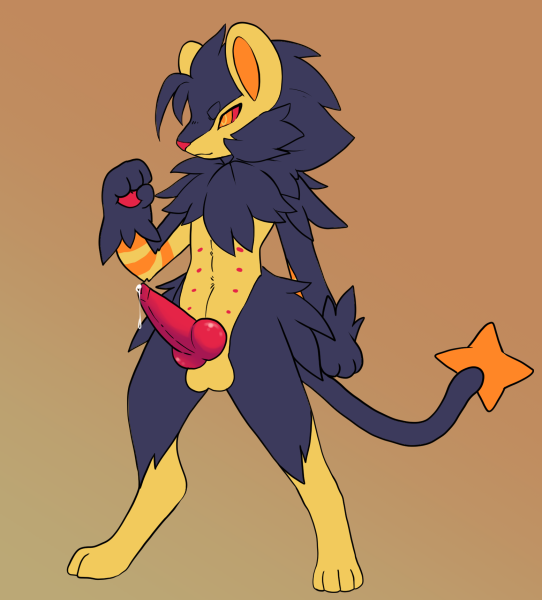 1boy anthro ass balls blush canine_penis claws cute dragonling fluffy fluffy_tail fur furry happy heart knot looking_at_viewer luxray luxx male mammal naked nintendo nipples open_mouth pawpads paws penis pokémon_(species) pokemon pokemon_(species) precum shiny_pokemon sweat tail