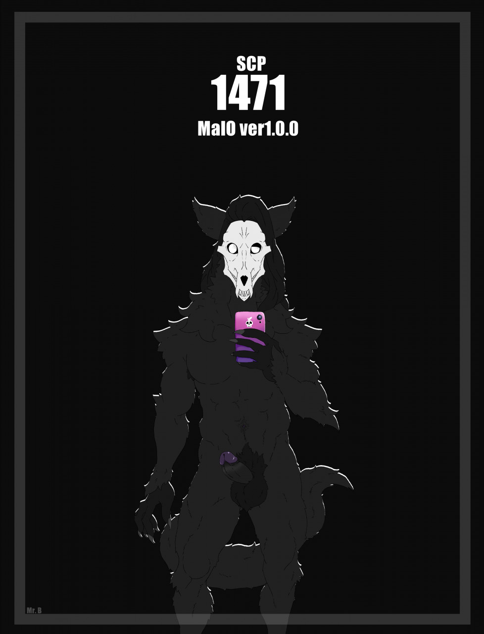 1boy anthro black_fur canid fur hi_res mal0 male male_anthro male_only male_scp-1471 malo mammal monster mrsb muscular muscular_anthro muscular_male penis pillarbox scp-1471 scp-1471-a scp_foundation solo solo_male