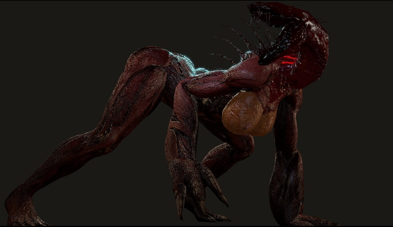 3d, 4 fingers, alligator, ass, breasts, female, large breasts, monster, monster girl, red skin, scp foundation, scp-939, sharp claws, sharp teeth, solo, tagme, white-crow
