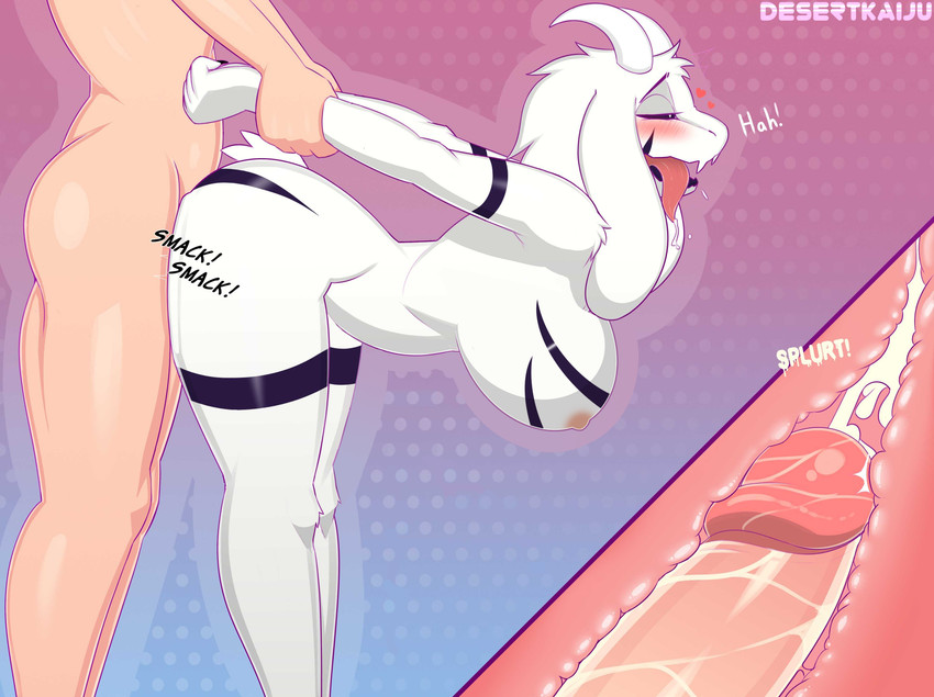 1boy, 1girls, 2020, anal, anal orgasm, anal penetration, anal sex, anthro, arm grab, asriel dreemurr, asriel dreemurr (god form), ass, big ass, big butt, biped, blush, boss monster, bovid, breasts, caprine, cum, cum in ass, cum inside, cumshot, cutaway, desertkaiju, duo, edit, ejaculation, erection, faceless male, female, female asriel, from behind, from behind position, furry, goat, goddess, heart, hi res, highres, human, human on anthro, internal, interspecies, light skin, light-skinned male, looking pleasured, male, male human/female anthro, male human/female monster, male on anthro, moan, monster, nipples, nude, orgasm, orgasm face, pale skin, pale-skinned male, penetration, penis, prison guard position, rule 63, sex, side view, sideboob, sound effects, standing, thick thighs, tongue, tongue out, undertale, undertale (series), video games, white body, white fur, wide hips