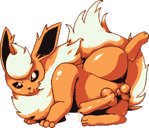 alpha_channel animal_genitalia animal_penis balls bodily_fluids canid canine canine_penis canis digital_media_(artwork) eeveelution erection feral flareon fur genital_fluids genitals knot knot_root looking_at_viewer male mammal nintendo nude penis pokémon_(species) pokemon queenkami restricted_palette sheath smile solo sprite transparent_background video_games