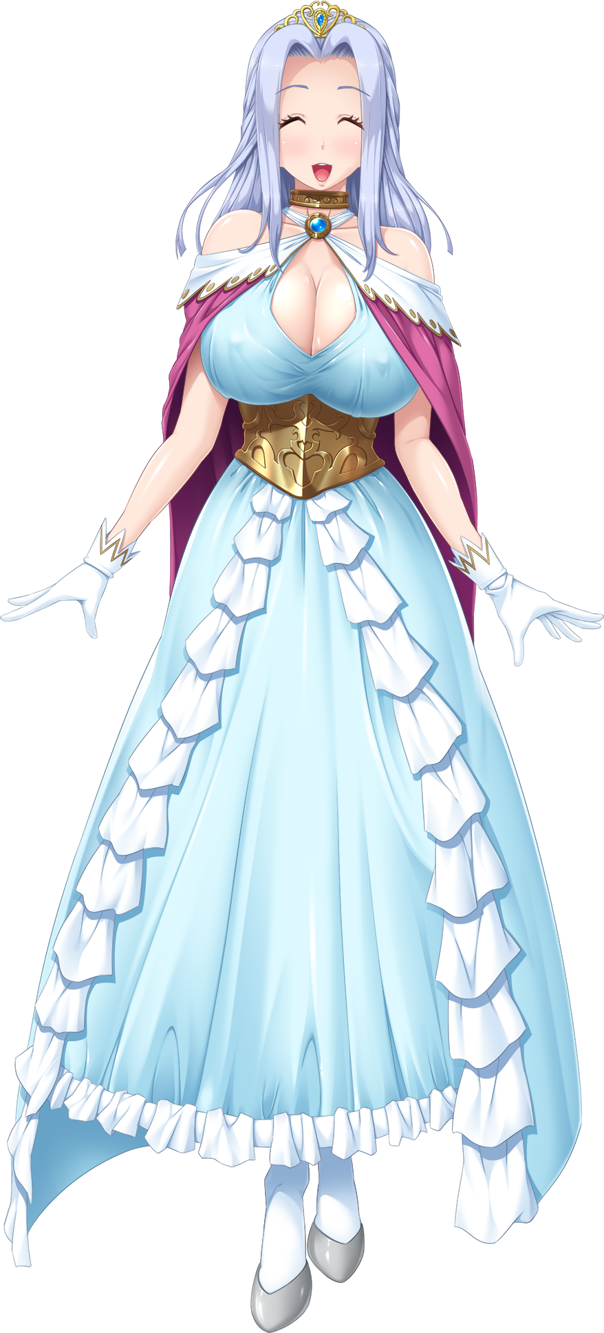 1girls alpha_channel blue_hair clothing dress female for_sticker_use game_cg huge_breasts kyonyuu_princess_saimin lune milf png princess_dress royalty safina_tani_crusch shiny_skin smile sticker_template tiara transparent_background transparent_png