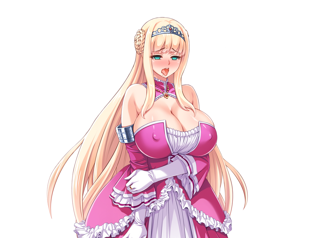 1girls big_breasts blonde_hair breasts clothing dress elisabeth_von_elstein game_cg huge_breasts milf neromashin oujo_&_onna_kishi_w_dogehin_roshutsu_~chijoku_no_misemono_dorei~ royalty tiara