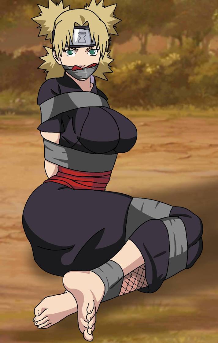 1girls ass barefoot big_breasts black_clothes blonde_hair blue_eyes bondage bound breasts dvnod2 feet female female_only fishnets forest gag gagged green_eyes headband legs_tied legs_together naruto naruto_(series) naruto_shippuden short_sleeves soles solo spiky_hair stuffed_mouth_gag tape tape_bondage tape_gag taped_ankles taped_arms taped_legs taped_mouth teal_eyes temari tied_up wide_hips yellow_hair