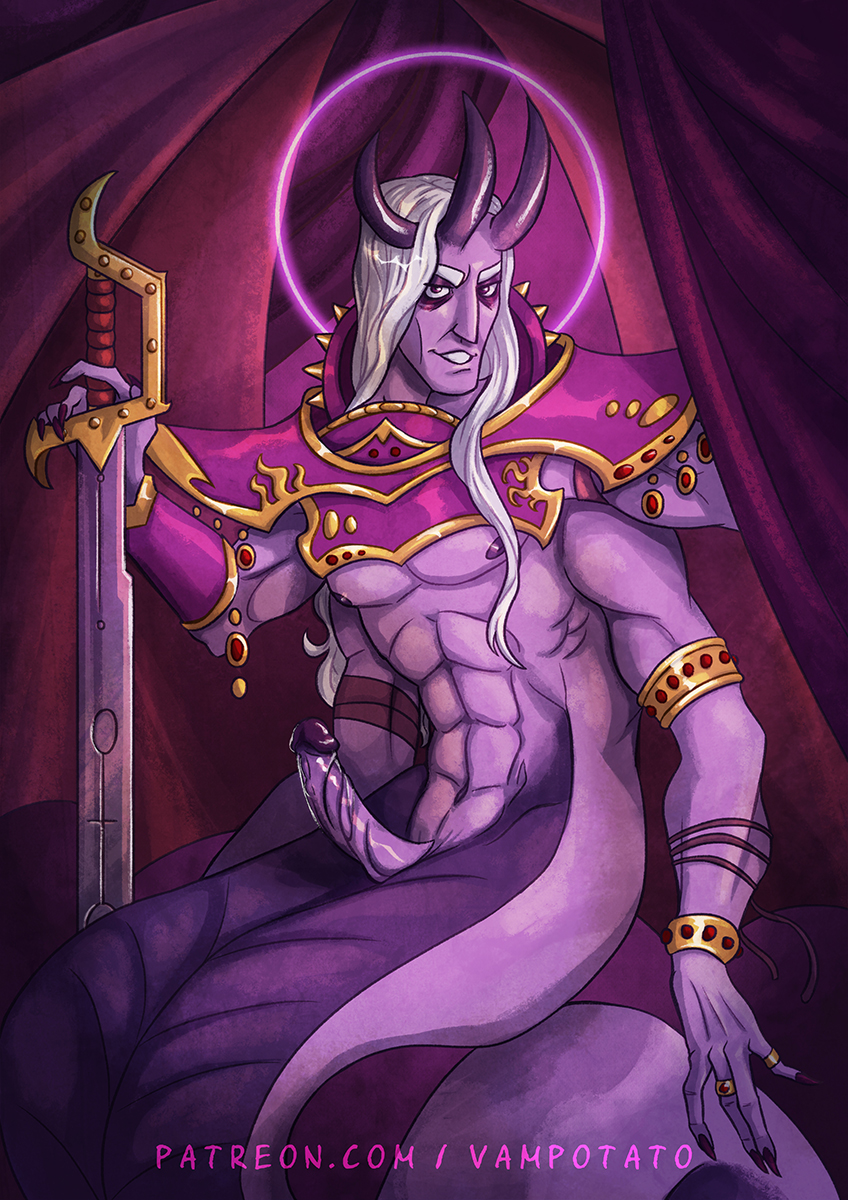 4_arms armor big_penis boner chaos_(warhammer) daemon_primarch daemon_prince demon emperors_children erection fulgrim horns long_hair looking_at_viewer male male_only monster monster_boy multi_arm multi_limb muscles muscular muscular_male naga nipples primarch purple_skin slaanesh slaanesh_mark smile smiling smiling_at_viewer solo solo_male sword tail vampotato warhammer_(franchise) warhammer_40k white_hair wings