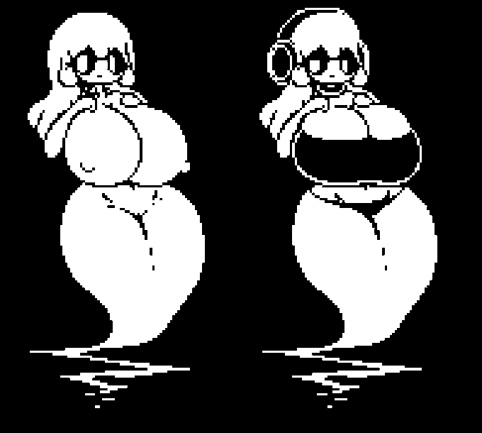 big_breasts ghost ghost_girl napstablook pixel_art rule_63 sprite tagme the_absolute undertale