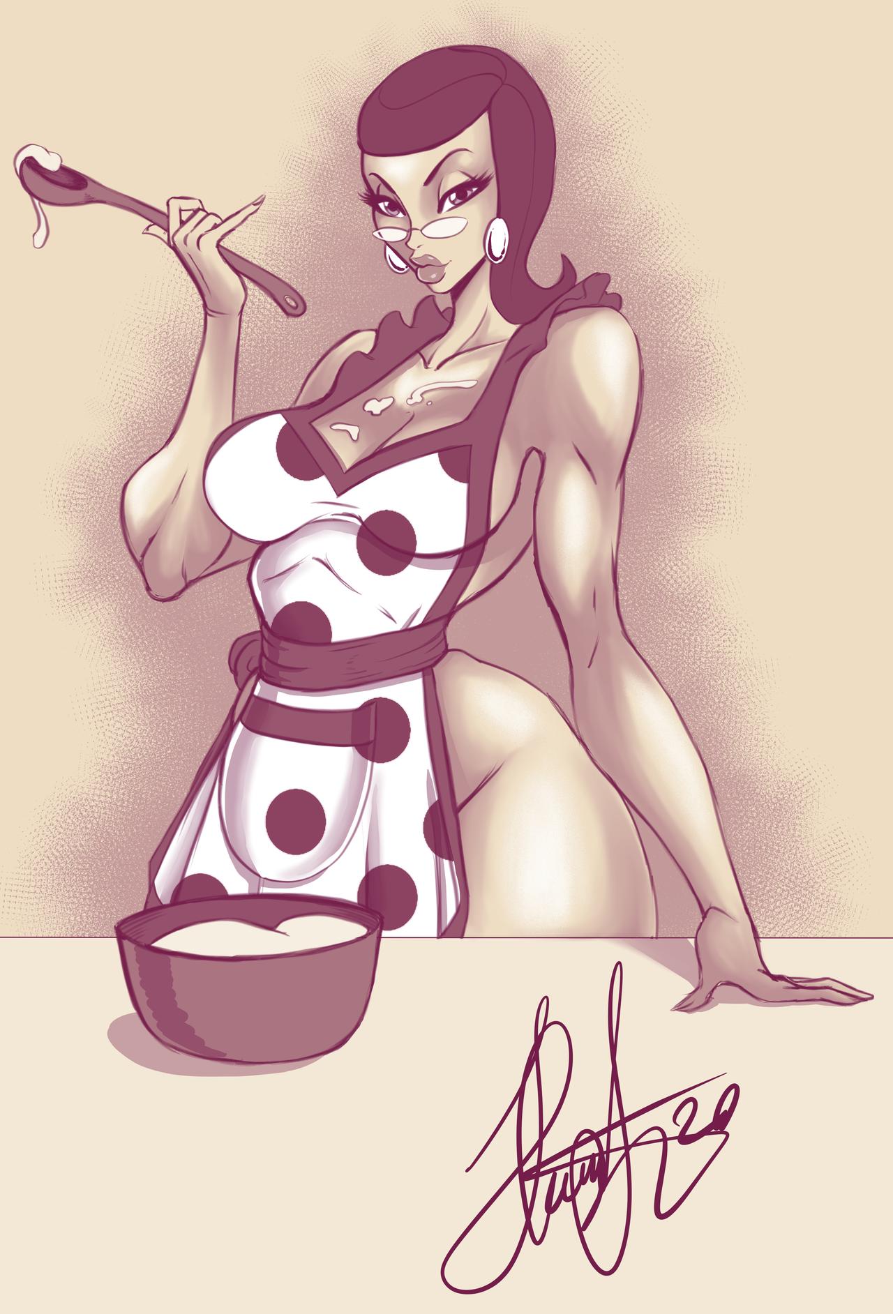 1girls 2020 apron artist_signature big_breasts bowl breasts bust busty cleavage curvaceous curves curvy curvy_body curvy_female curvy_figure curvy_hips digital_sketch disney drawing drawn female female_focus female_only female_solo gilf granny_crocket henrik-drake hhammerh hourglass_figure huge_breasts kim_possible large_breasts legs mature mature_female mature_woman naked nipples no_bra no_panties nude rsahnp short_hair signature sketch solo solo_female solo_focus spoon thick thick_hips thick_legs thick_thighs thighs top_heavy topless voluptuous waist_grab wide_hips