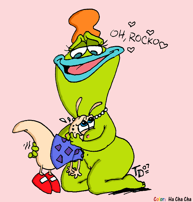 2007 amphibian anthro beverly_bighead blue_eyes cane_toad female furry green_skin ha_cha_cha interspecies local-shop male nickelodeon obese obese_female rocko rocko's_modern_life straight tan_fur