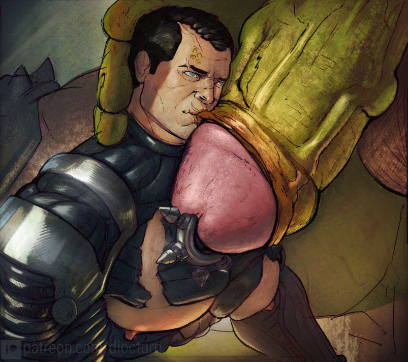 adeptus_astartes bara bara_tiddies bara_tits big_nipples big_pecs big_penis demetrian_titus diocturn male/male ork sketch space_marine ultramarines warhammer_(franchise) warhammer_40k