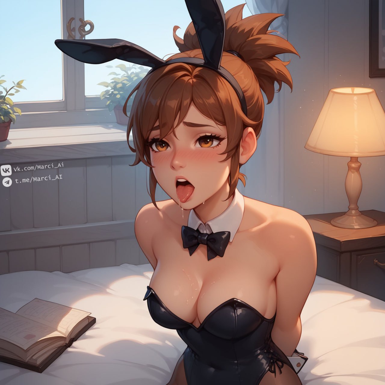 ai ai_generated animedrawing animegirl animemangagirl animestyle breasts bunny_girl bunnysuit dota dota2 dota2fanart dota2girls dota2heroes dota_2 dotadragonsblood gamecharacter gamefanart marci marci_(dota) marci_ai painting photoshop