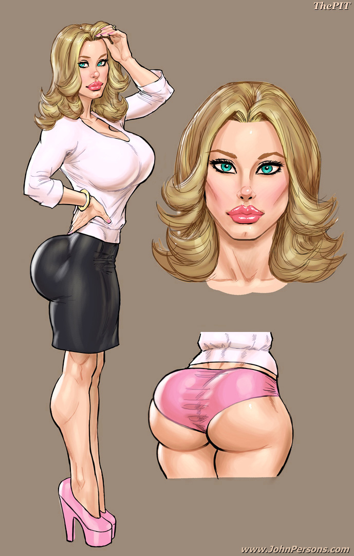 1girls ass ass_in_dress bianca_blackwood big_ass big_butt bimbo blonde_hair blue_eyes bracelet bubble_butt butt character_sheet coxville_stories dat_ass female female_only high_heels john_persons long_hair model_sheet panties skirt solo solo_female theofficialpit