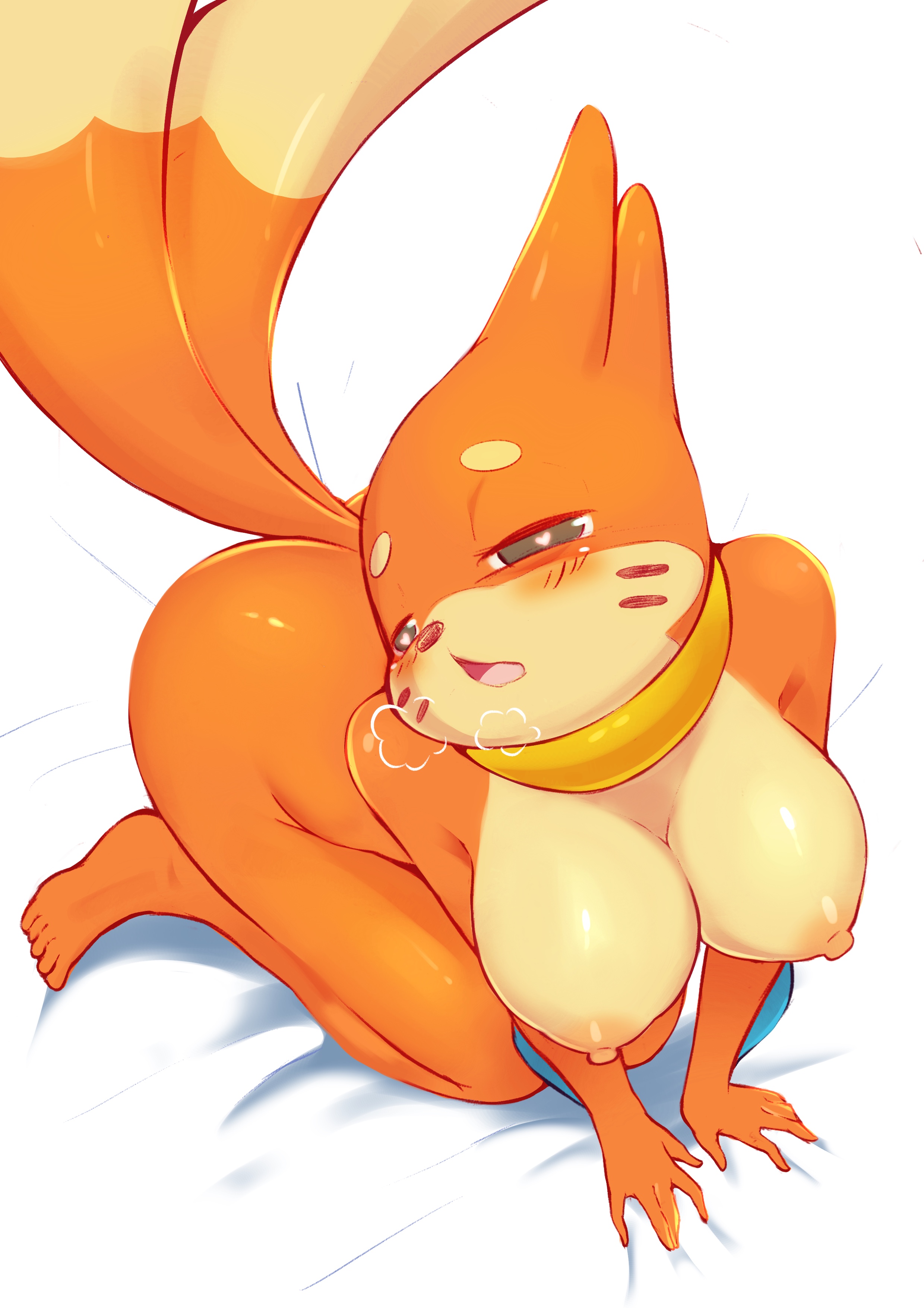 1girls, anthro, ass, bent over, big ass, big breasts, blush, breasts, breath, buizel, cute, cute fang, domination, drooling, female, fluffy, fluffy tail, fur, furry, happy, heart, looking at viewer, mammal, naked, nintendo, nipples, open mouth, orange body, orange fur, pawpads, paws, pokémon (species), pokemon, pokemon (species), pussy, pussy juice, sweat, tail, tongue, tongue out, umisag85rabb99, wet