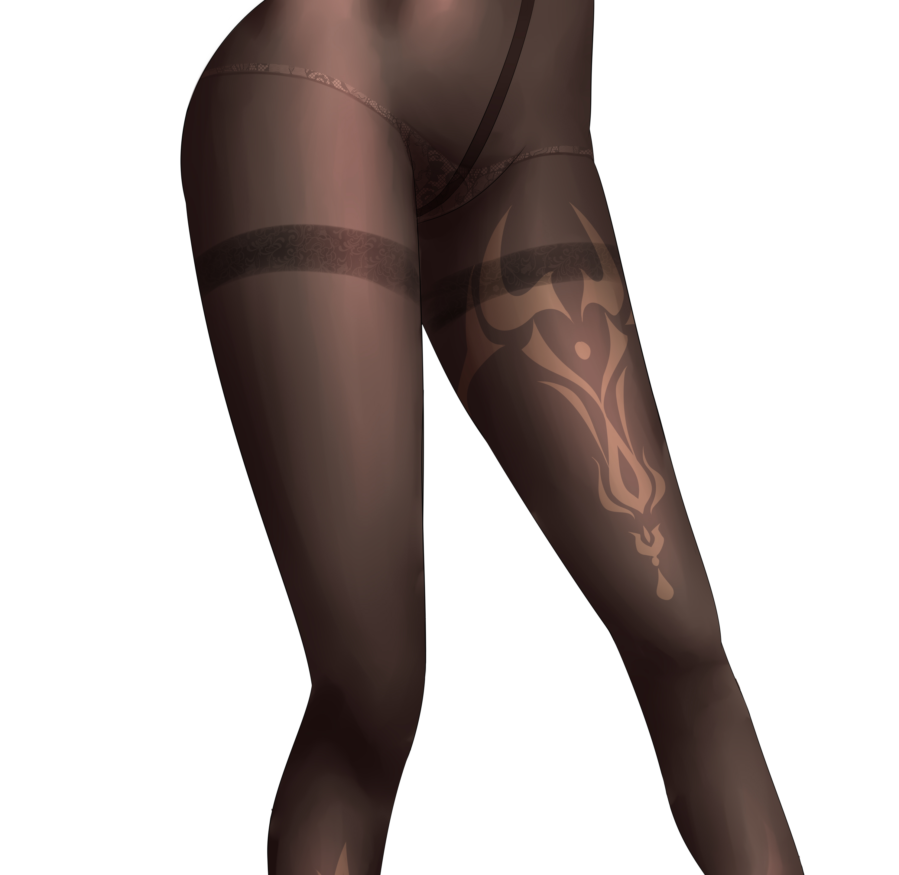 1girls, black legwear, female, female only, genshin impact, highres, keqing (genshin impact), legs, panties, pantyhose, see-through, see-through clothing, string panties, thighs, tights, transparent clothing, underwear
