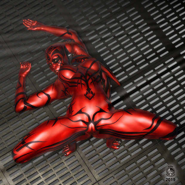 3d black_toenails darth_hell darth_talon female naked red_skin sith spread_legs star_wars twi'lek