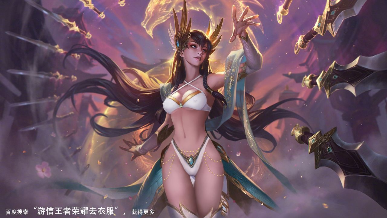 bra, divine sword irelia, female, irelia xan, league of legends, nipples, nipples visible through clothing, panties